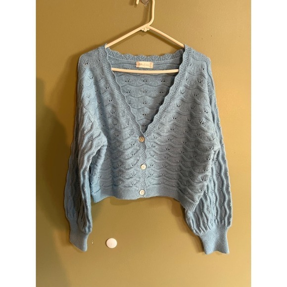 Altar’s state blue cropped sweater women’s L - Picture 2 of 11